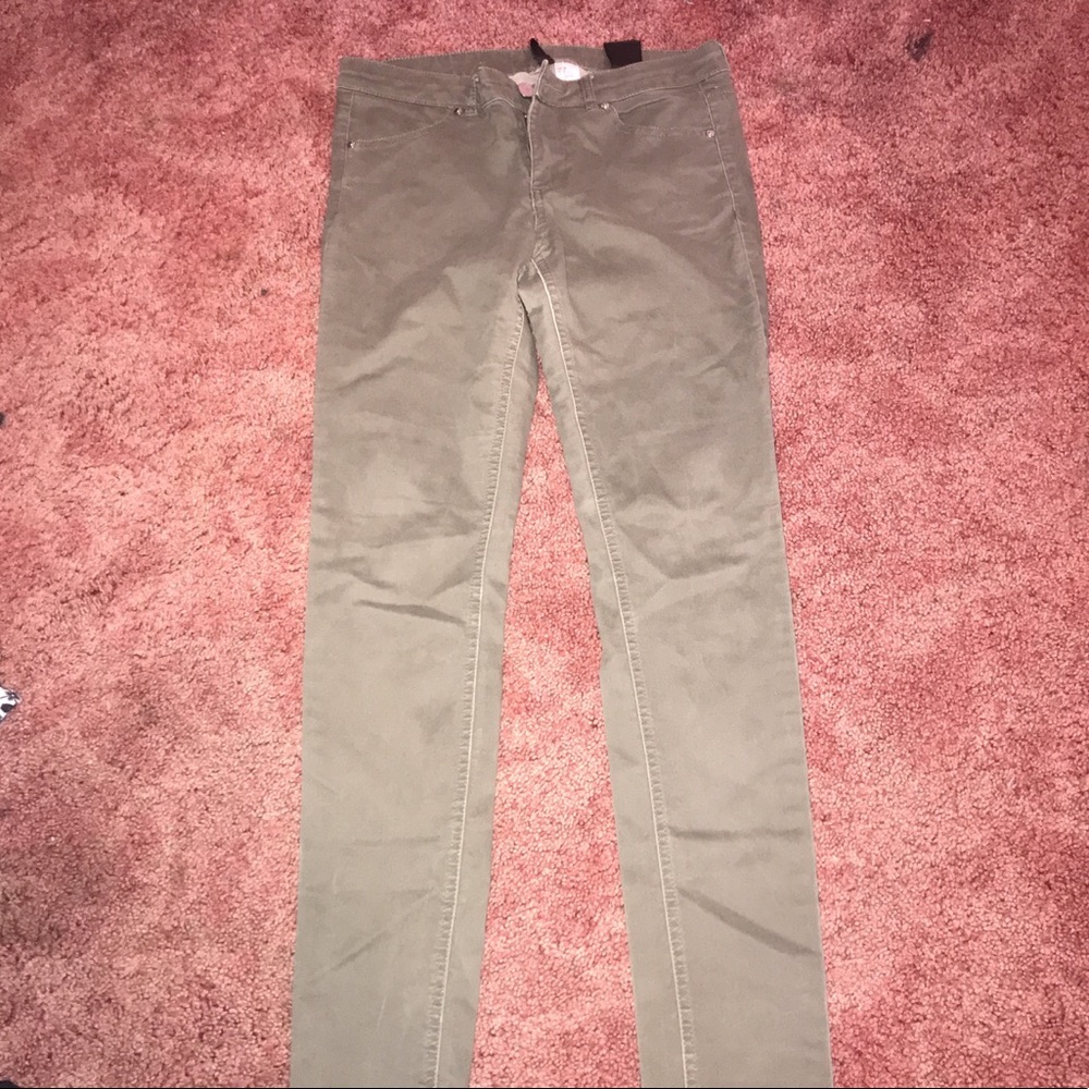 h&m olive green skinny jeans